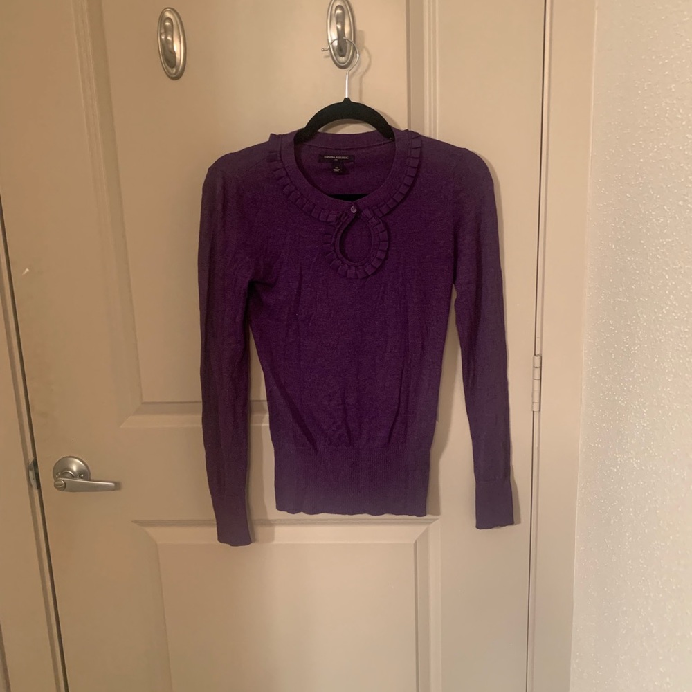 Purple keyhole sweater